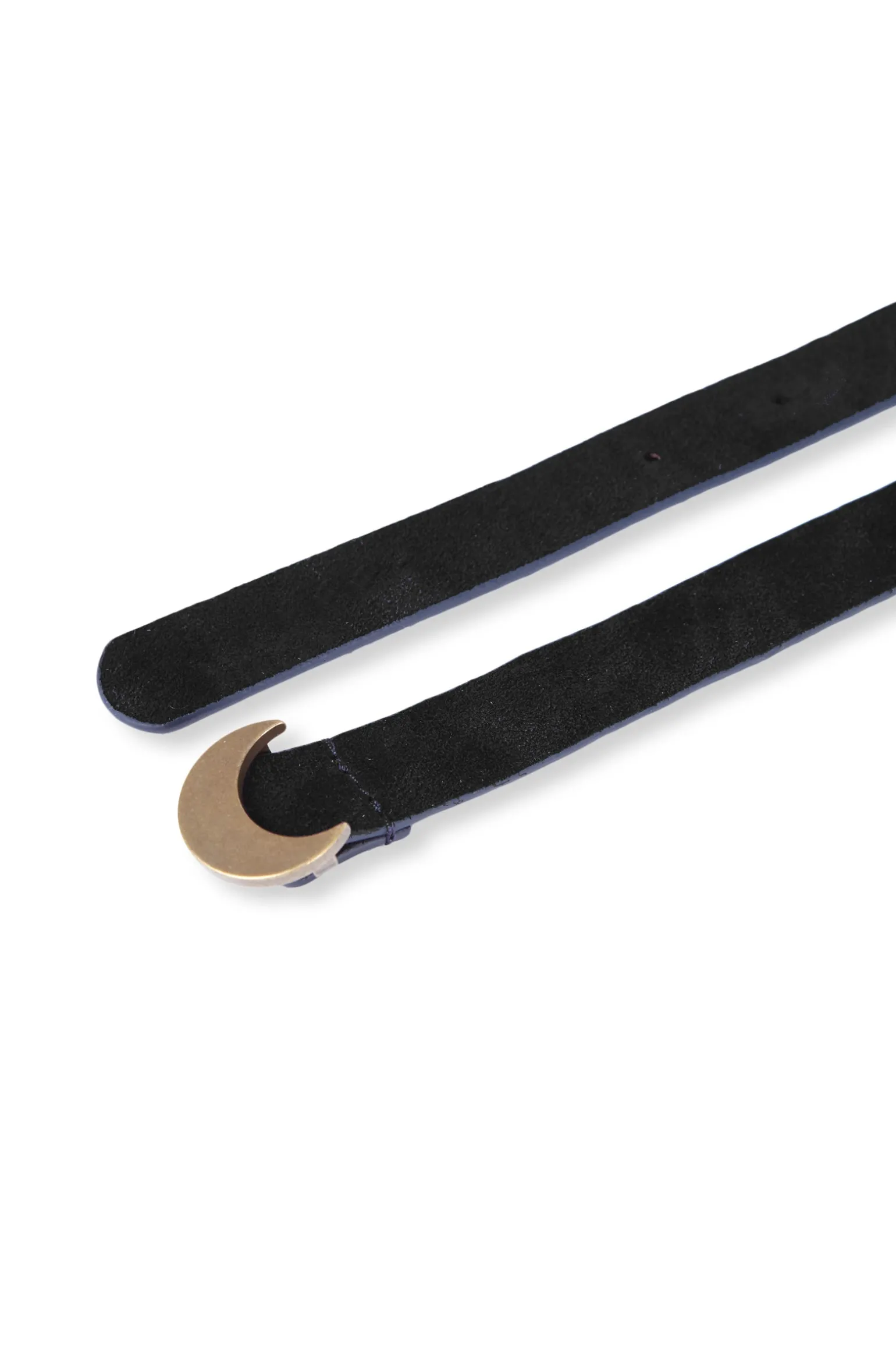 Luna, black suede belt