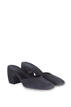 Luna, graphite suede mule