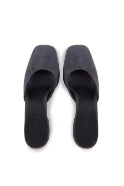 Luna, graphite suede mule