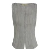 Lupe, sky blue striped linen vest