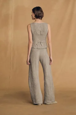 Lupe, sky blue striped linen pants