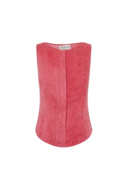 Lupe, striped maltinto linen vest