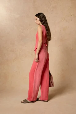 Lupe, striped maltinto linen pants