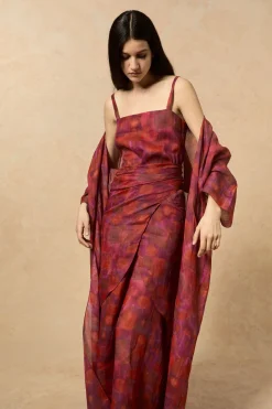 Lyn, indira print sarong skirt in ramie