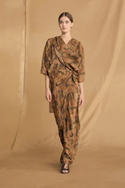 Mala, taiyo print silk dress