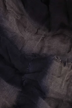 Marc, blue and black striped scarf in cashmere and silk