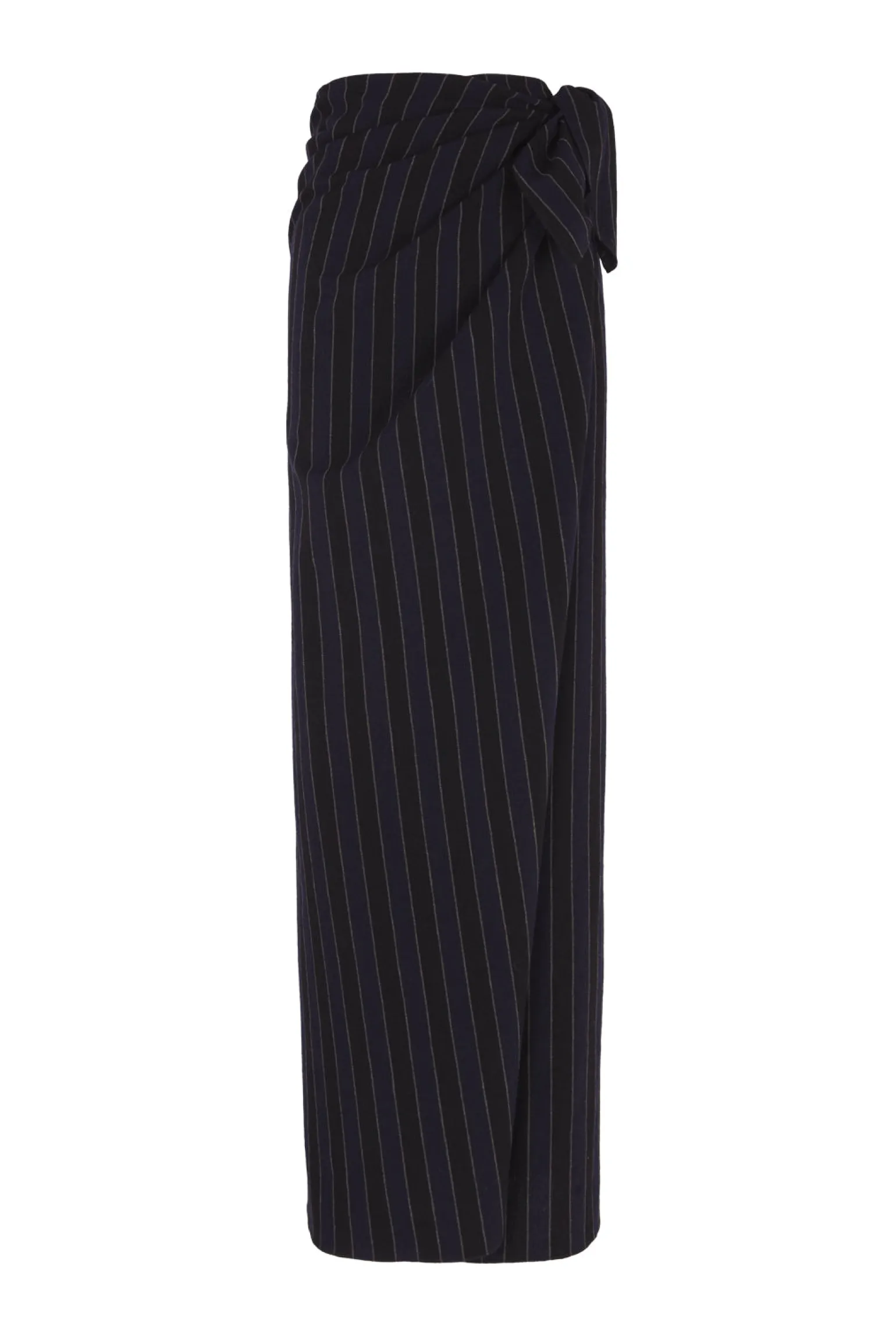 Marcel, blue striped skirt in linen and wool