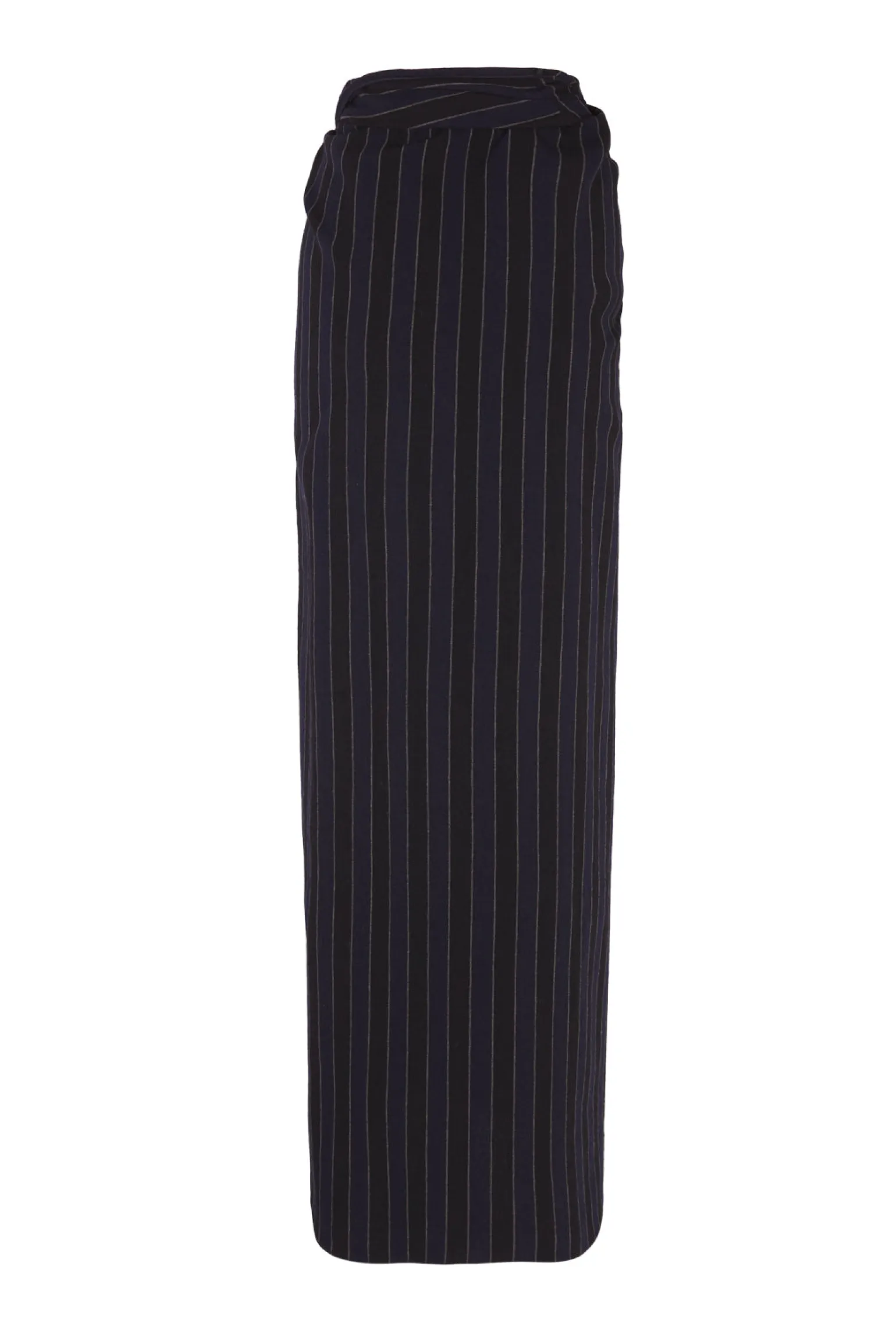 Marcel, blue striped skirt in linen and wool