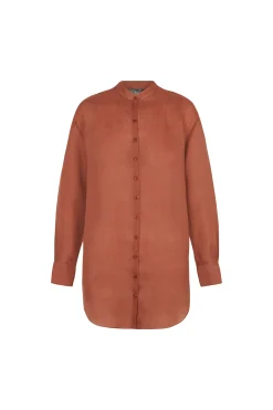 Marco, shirt in red ramie