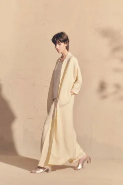 Margot, vanilla linen and virgin wool pants