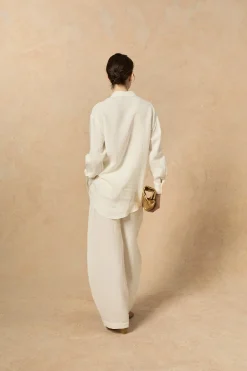 Marlo, ecru linen shirt