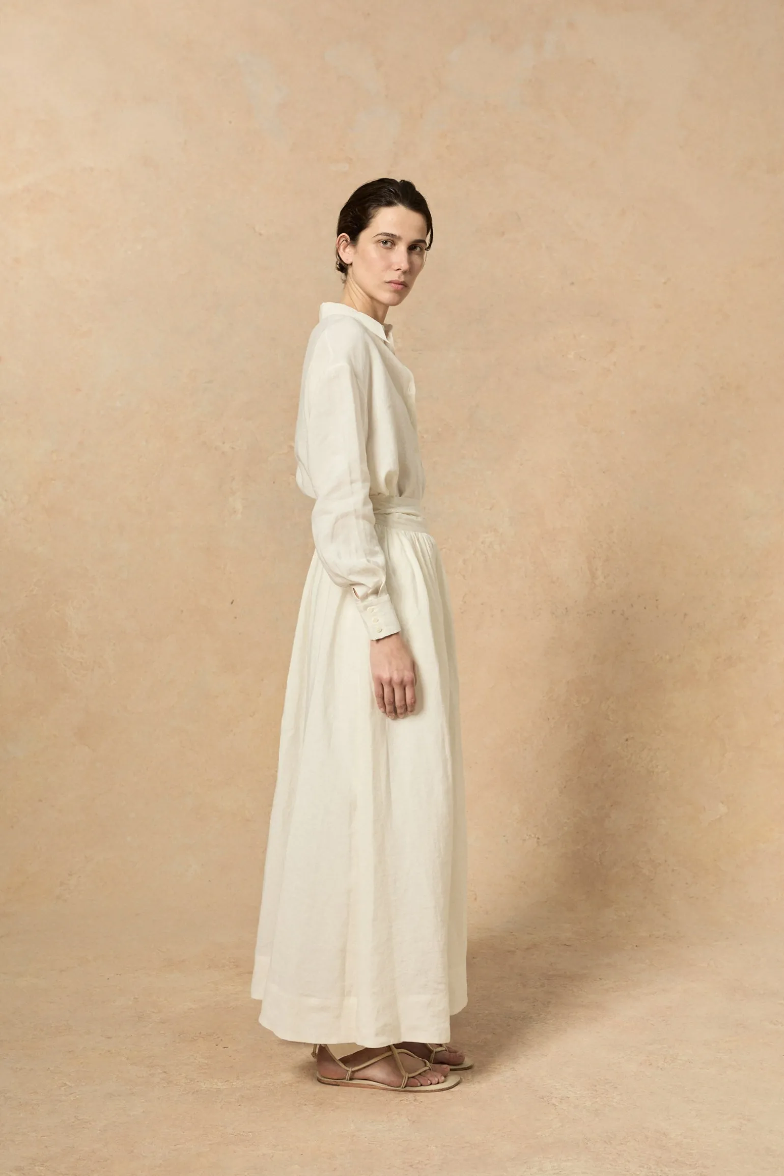 Marlo, ecru linen shirt