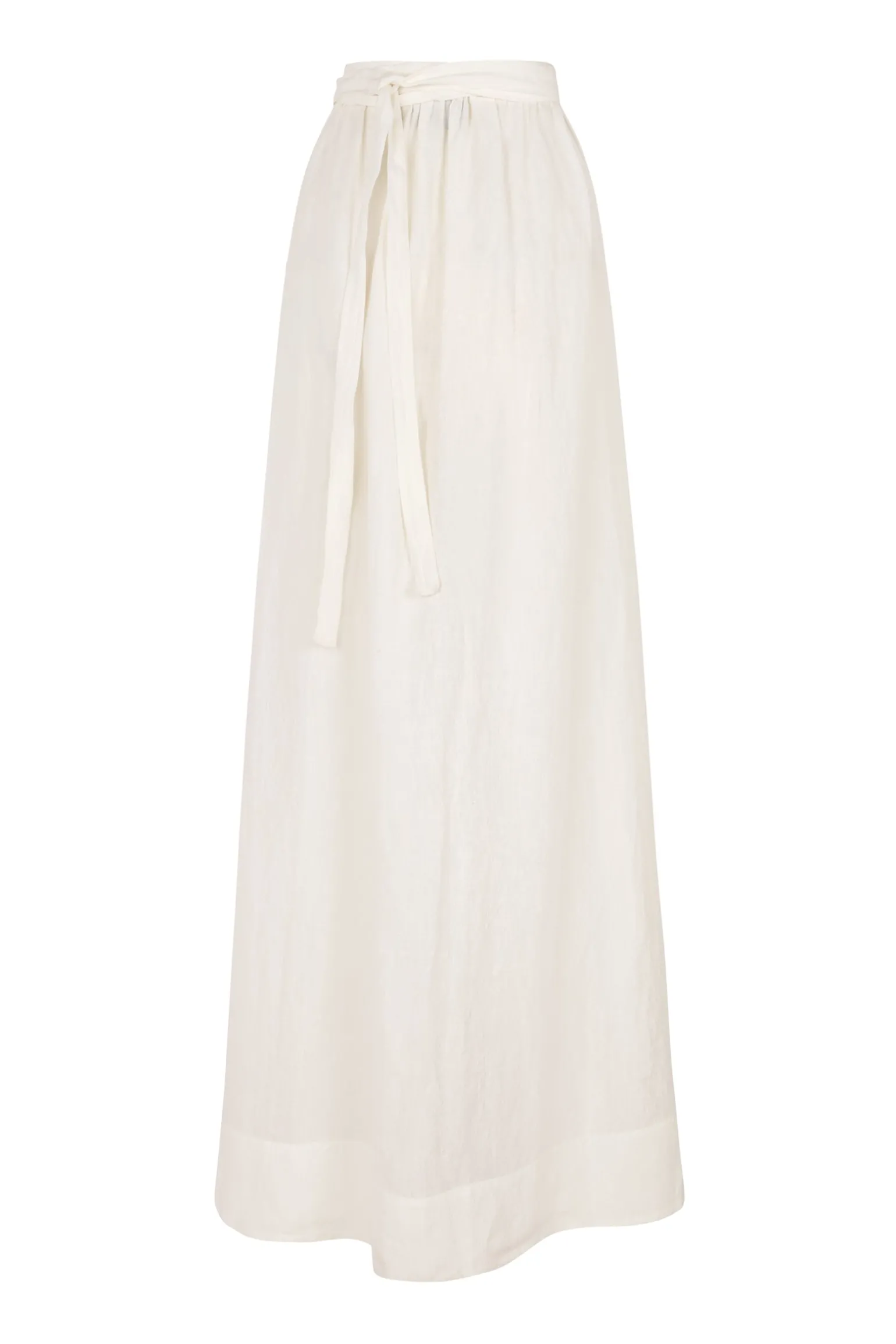 Marlo, long ecru linen skirt