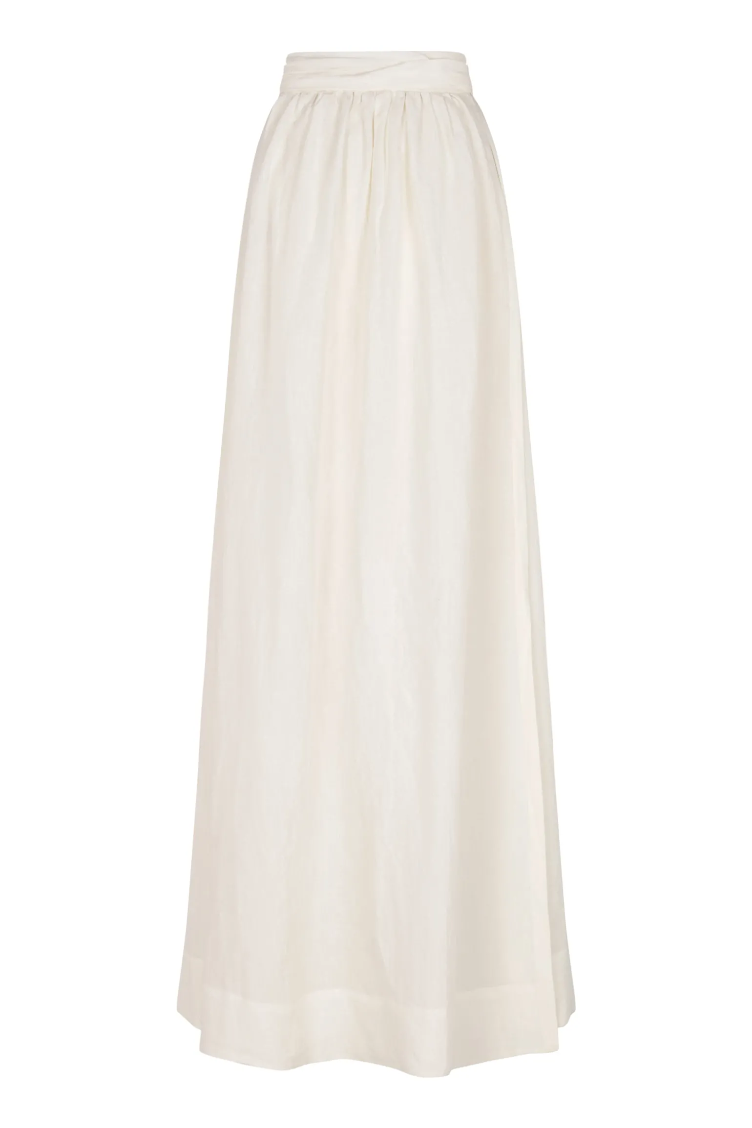 Marlo, long ecru linen skirt