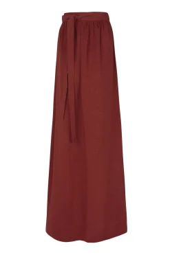 Marlo, long skirt in red linen