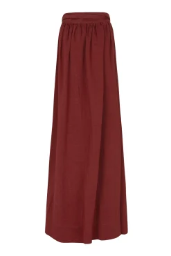 Marlo, long skirt in red linen