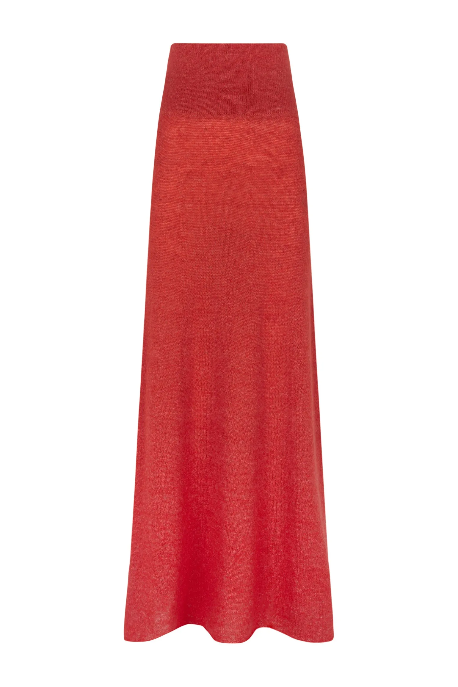Marlon, long red knitwear skirt