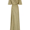 Martina, gold metallic silk dress
