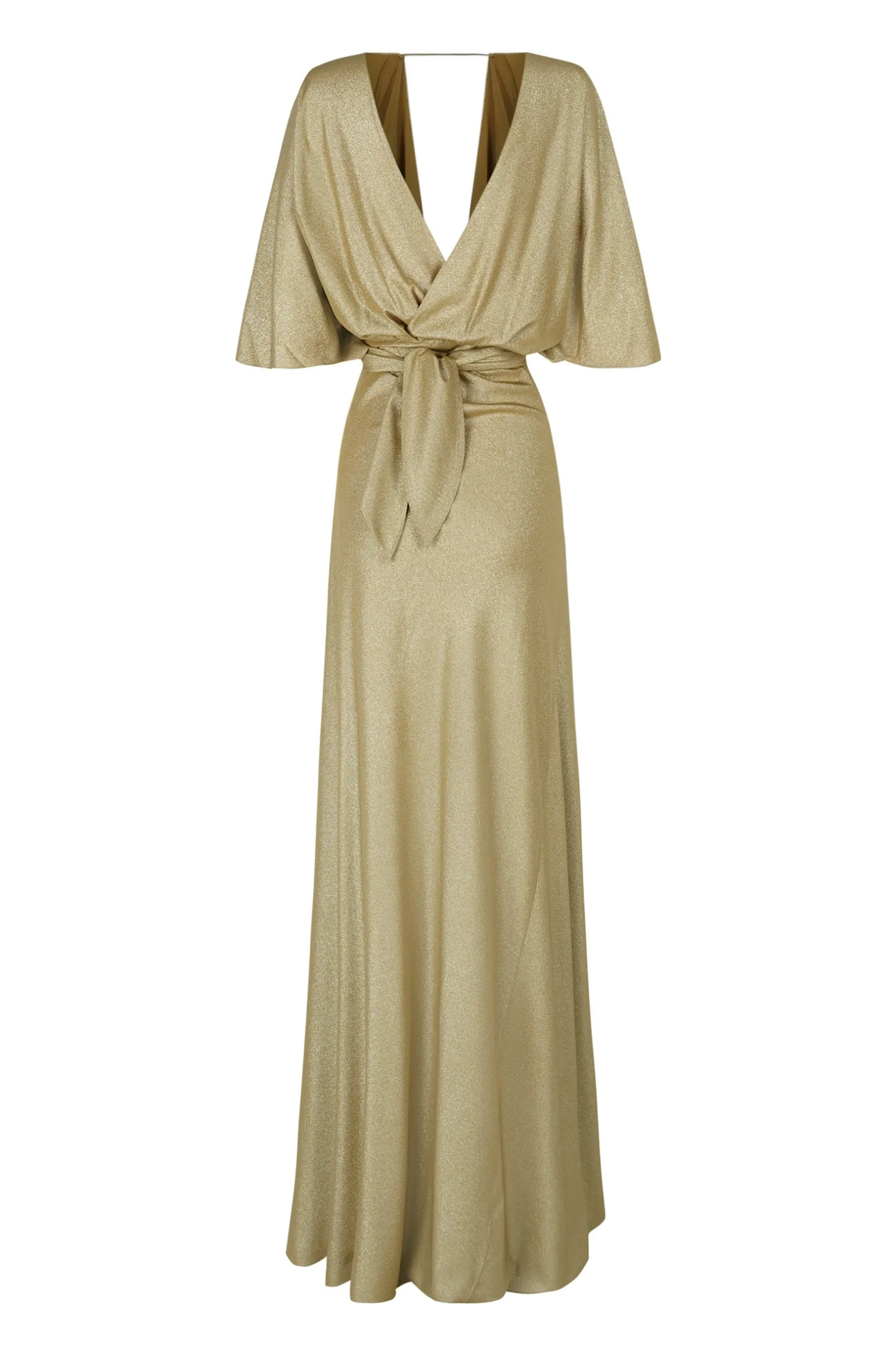 Martina, gold metallic silk dress