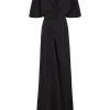 Martina, long black silk dress
