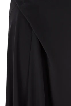 Martina, long black silk dress
