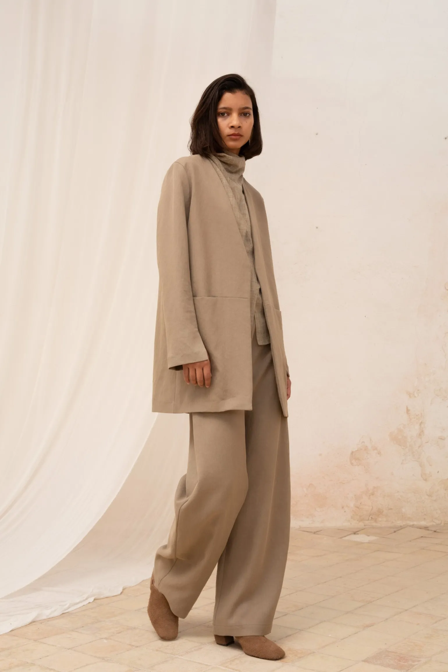 Mas, mink linen jacket