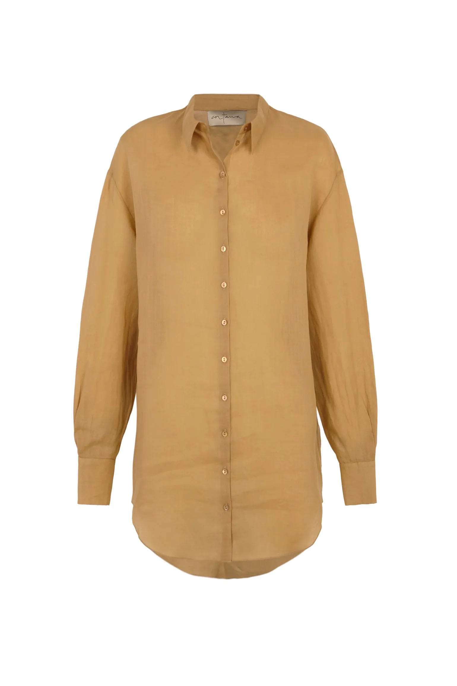 Matz, shirt in peach ramie