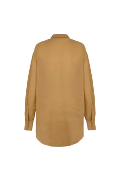 Matz, shirt in peach ramie