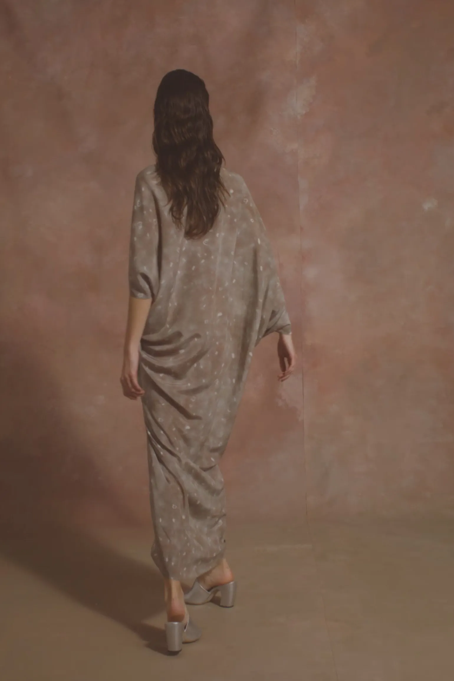 Mayu, ayaz print organic silk dress