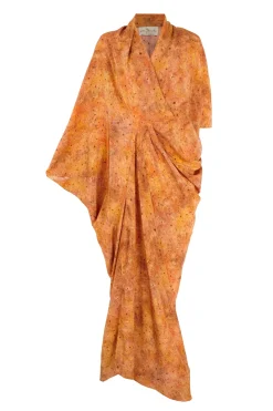 Mayu, sora print silk dress