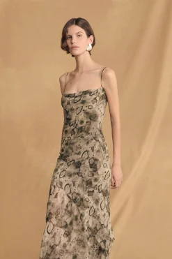 Meena, elmas print silk dress