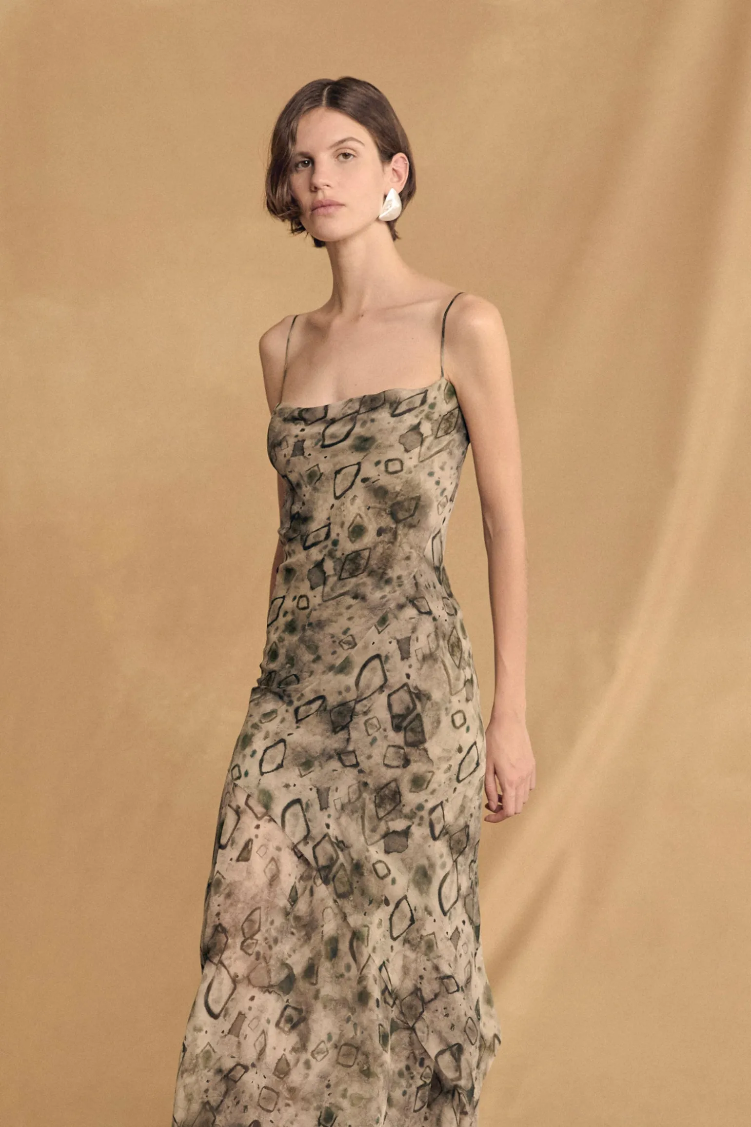 Meena, elmas print silk dress