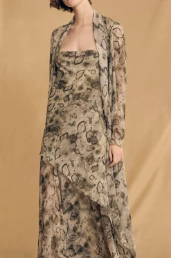 Meena, elmas print silk dress