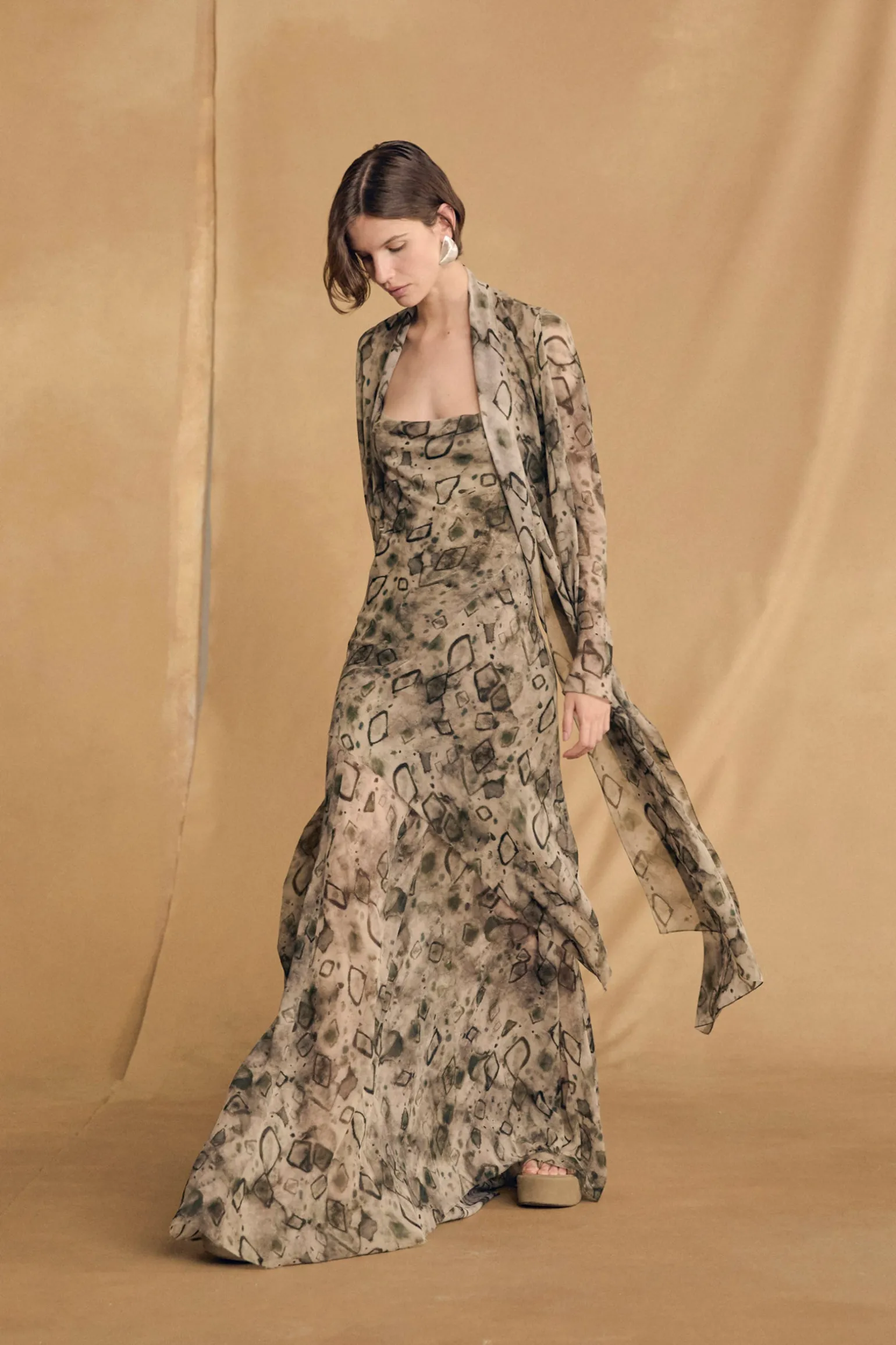 Meena, elmas print silk dress
