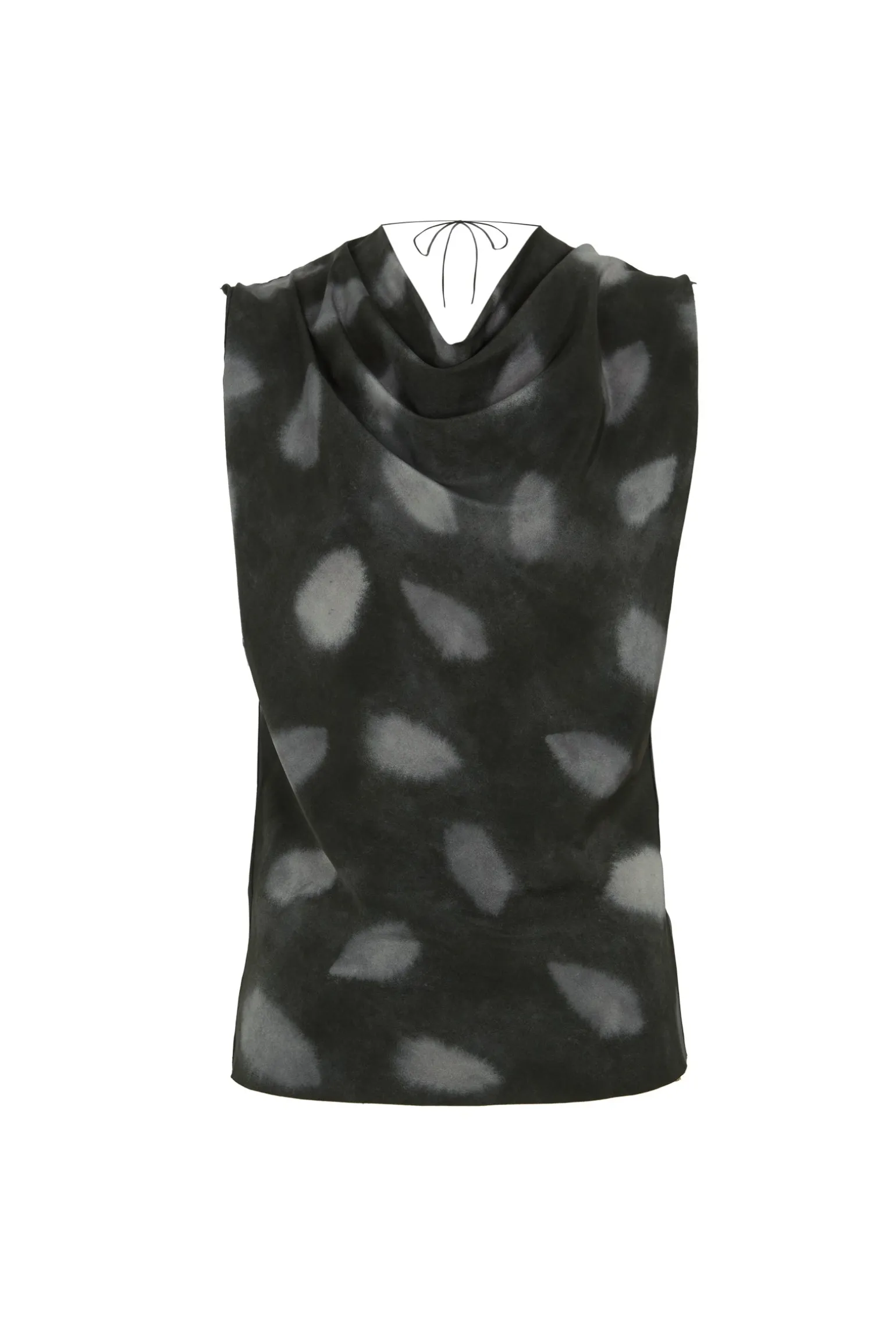 Menta, mint print stretch silk top
