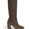 Milla, high boot in graphite brushed suede