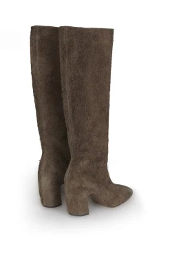 Milla, high boot in graphite brushed suede