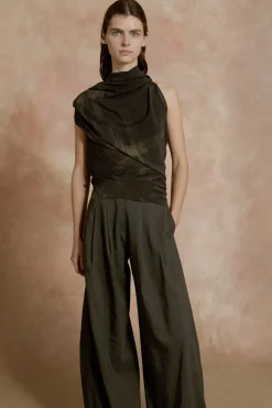 Mira, graphite high-waisted pants