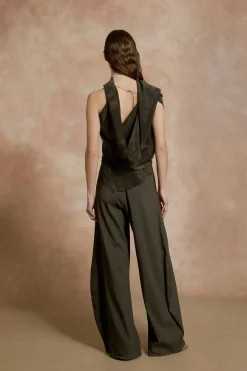 Mira, graphite high-waisted pants