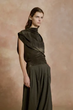 Mira, graphite high-waisted pants
