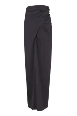 Mira, graphite wrap skirt