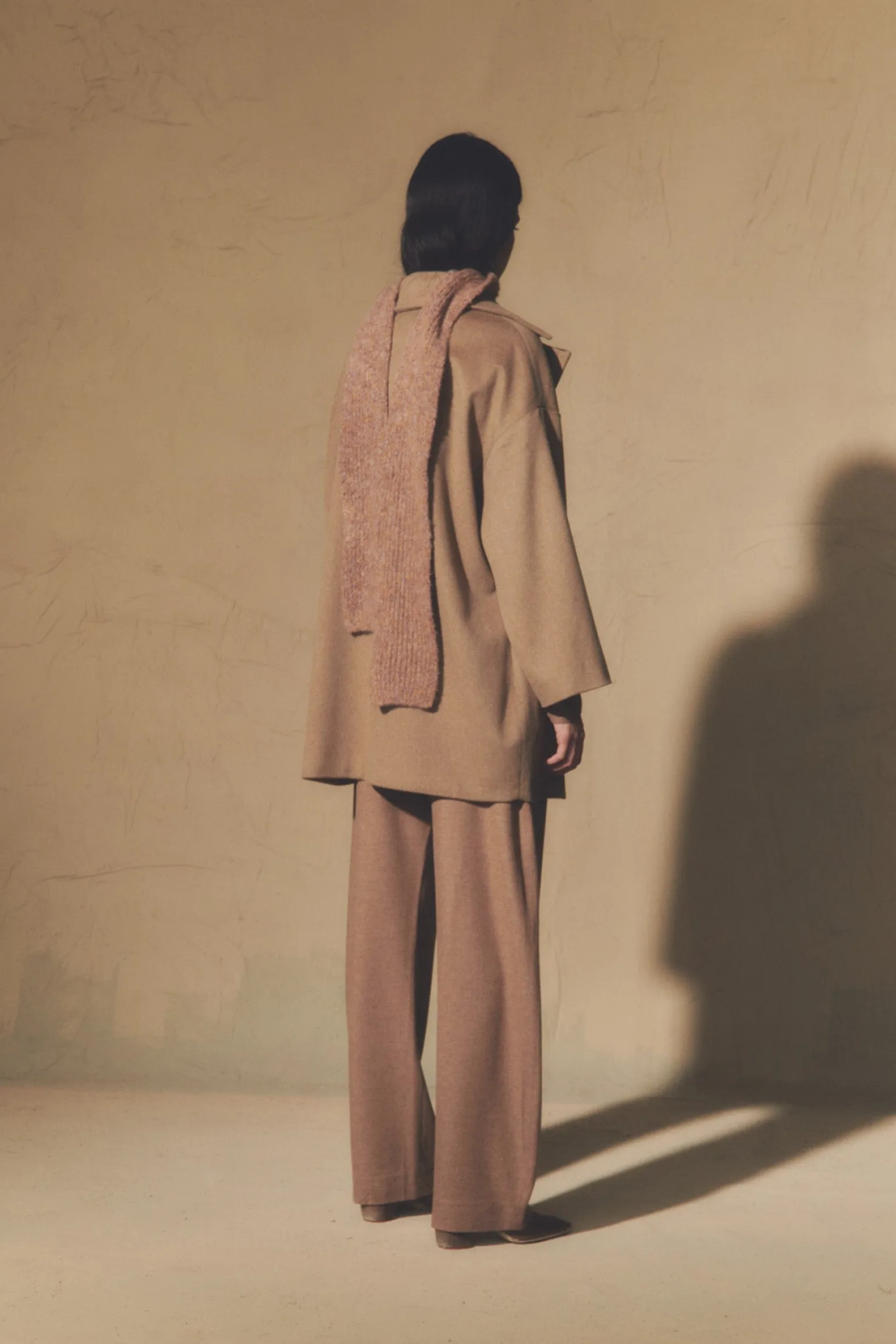 Miso, hazelnut virgin wool coat