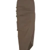 Mite, cocoa midi skirt