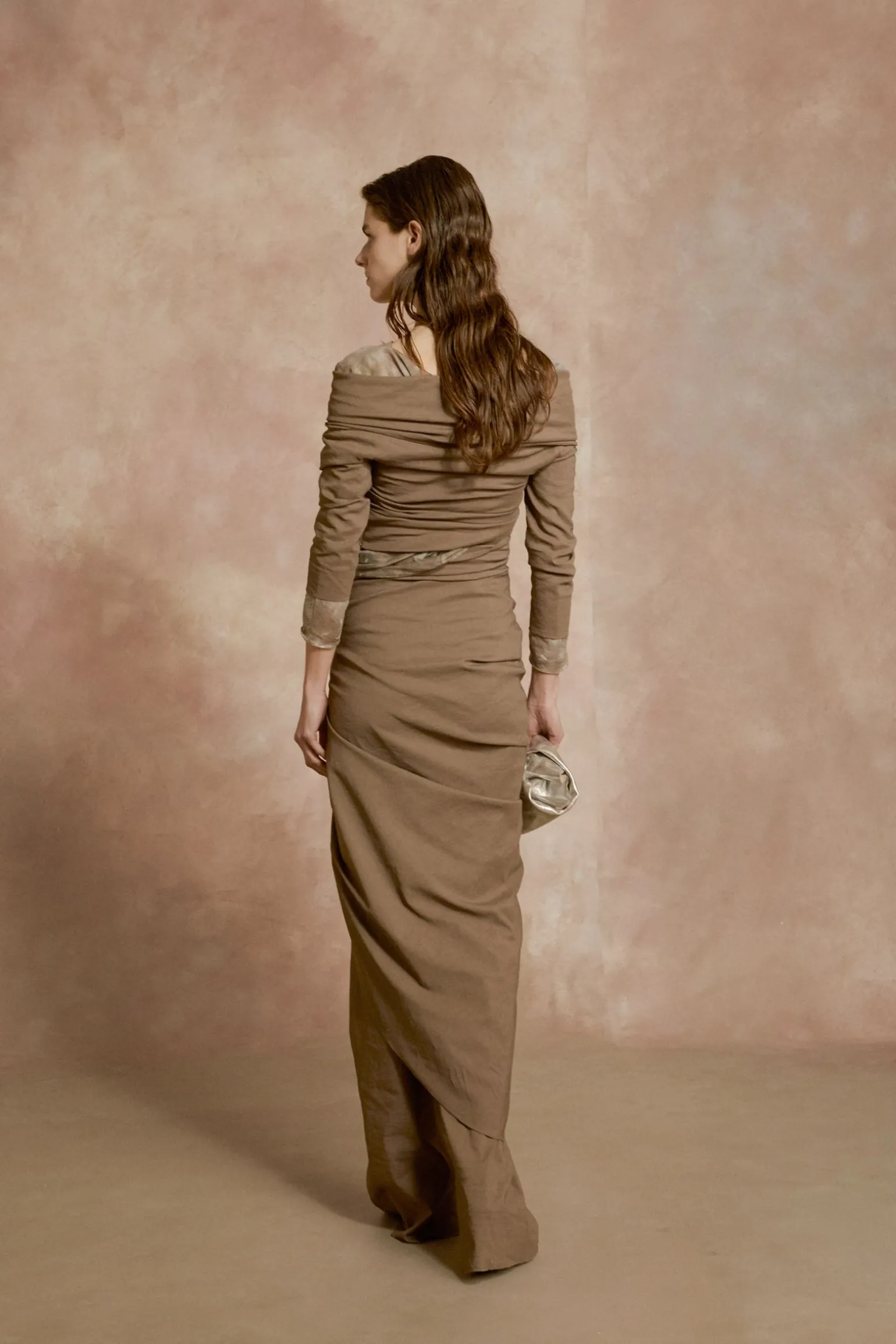 Mite, cocoa midi skirt