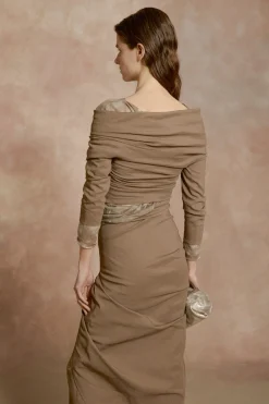 Mite, cocoa midi skirt
