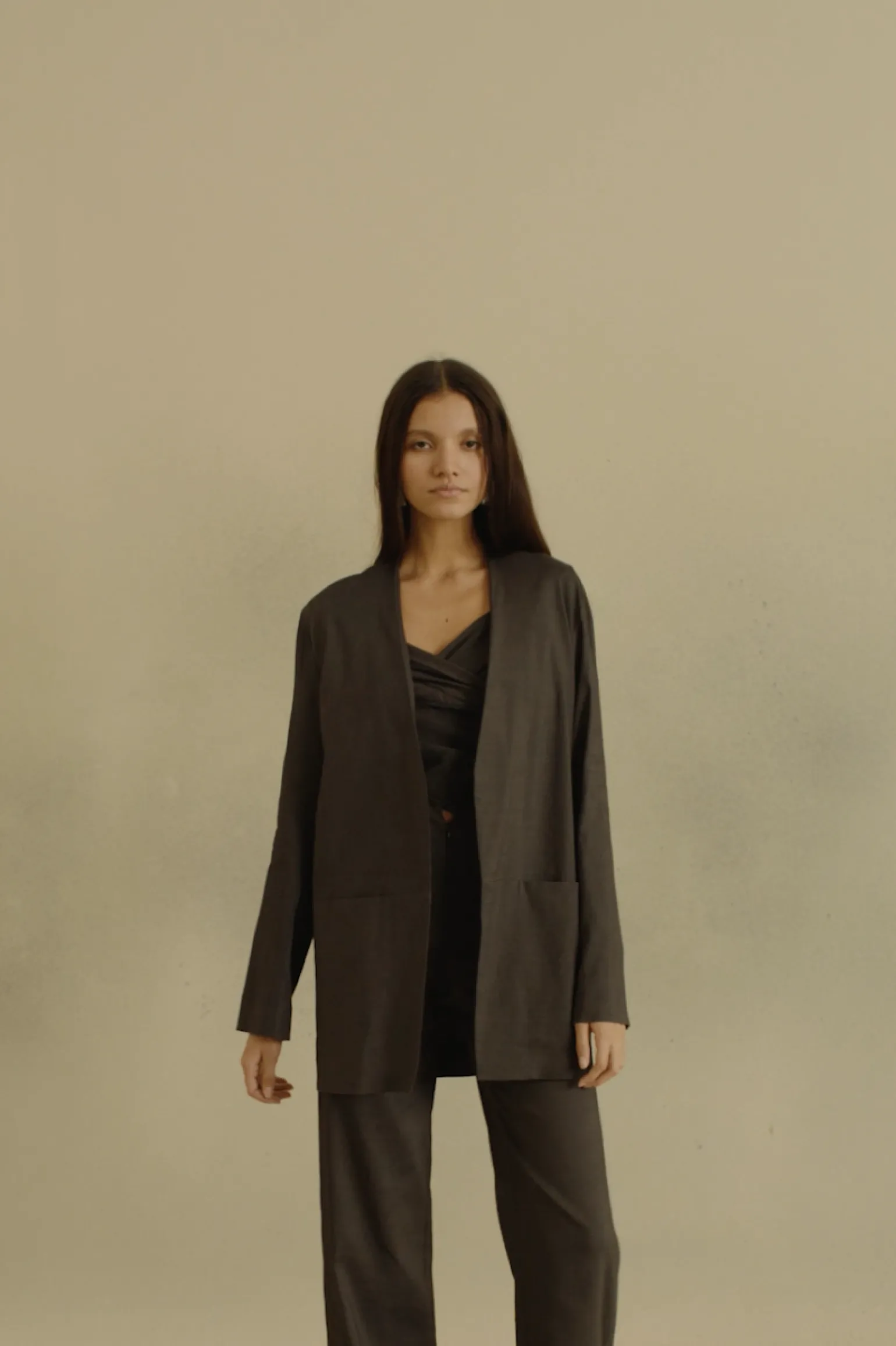 Mite, graphite oversized jacket