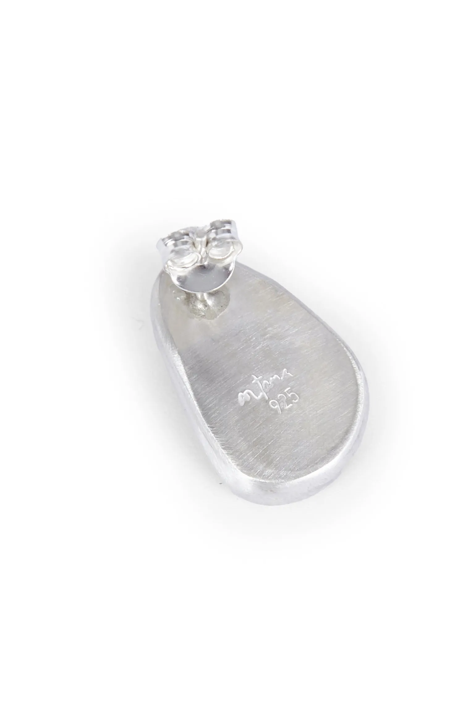 Mizar, silver oval earring