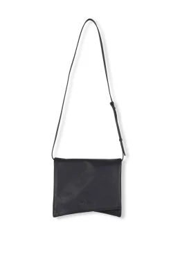 Modular, black leather bag