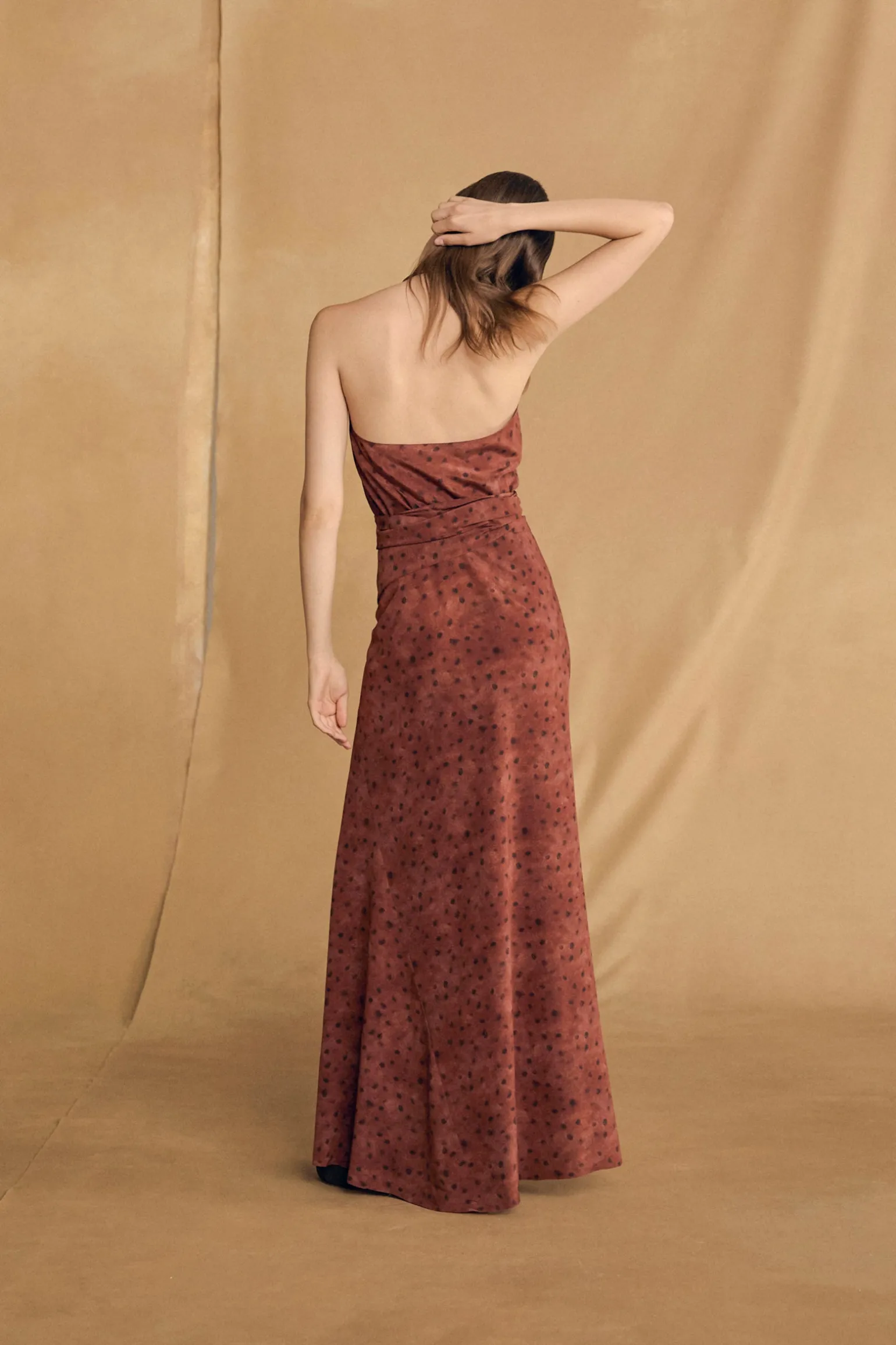 Molly, dots print silk dress