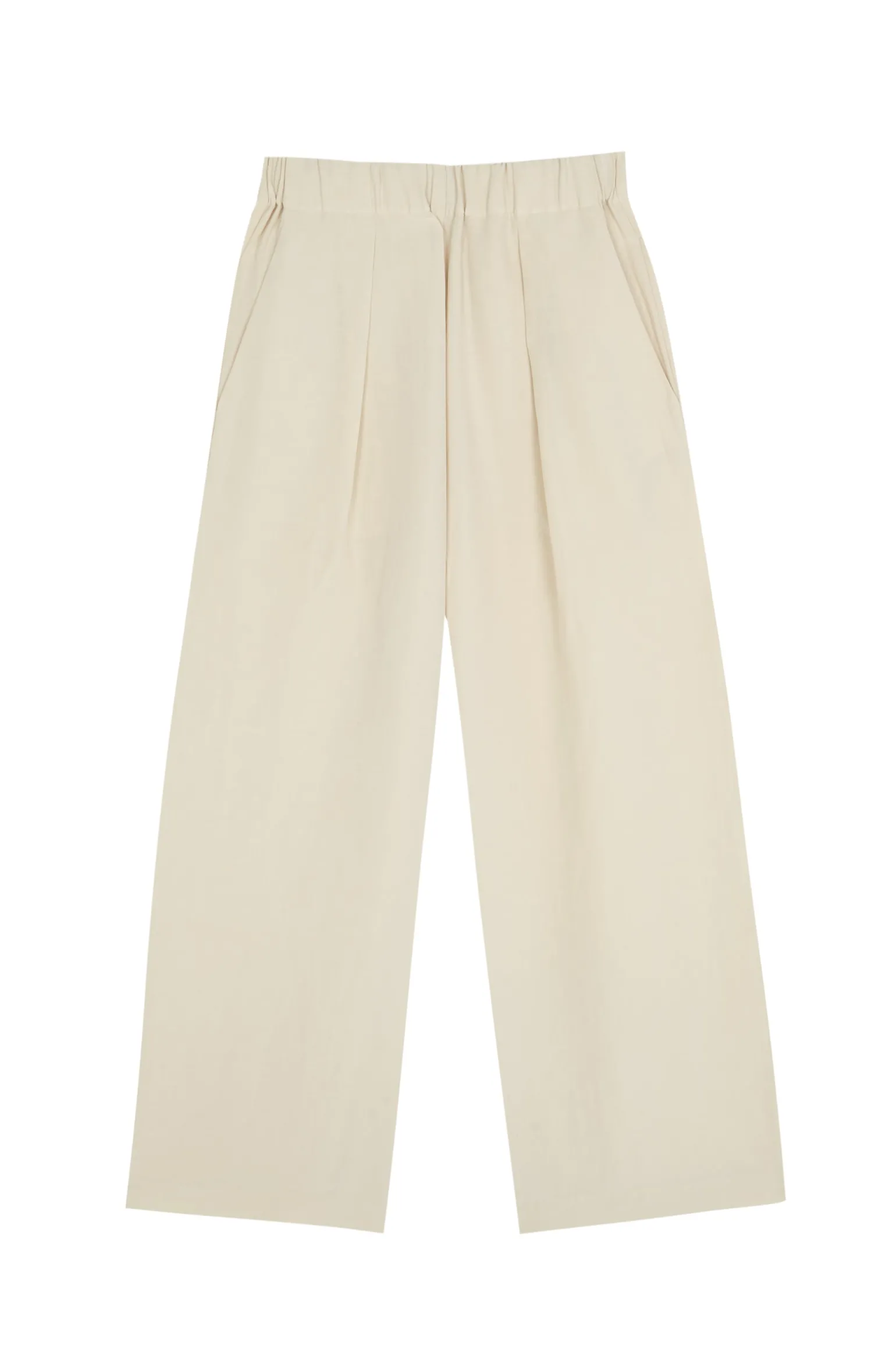 Mona, pantalon de lino y seda marfil